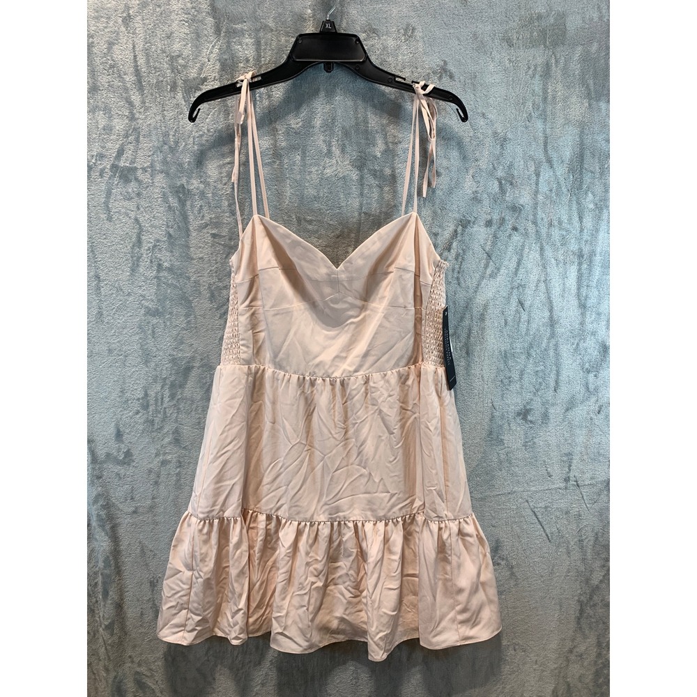 Adrianna Papell Womens Joyful Blush Tiered Flounce Hem Short Dress Size 14 NWT